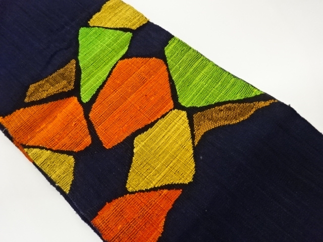 JAPANESE NAGOYA OBI / MAWATA TSUMUGI / WOVEN ABSTRACT